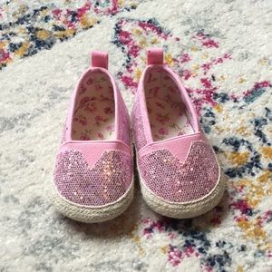 Baby girl pink slip on shoes